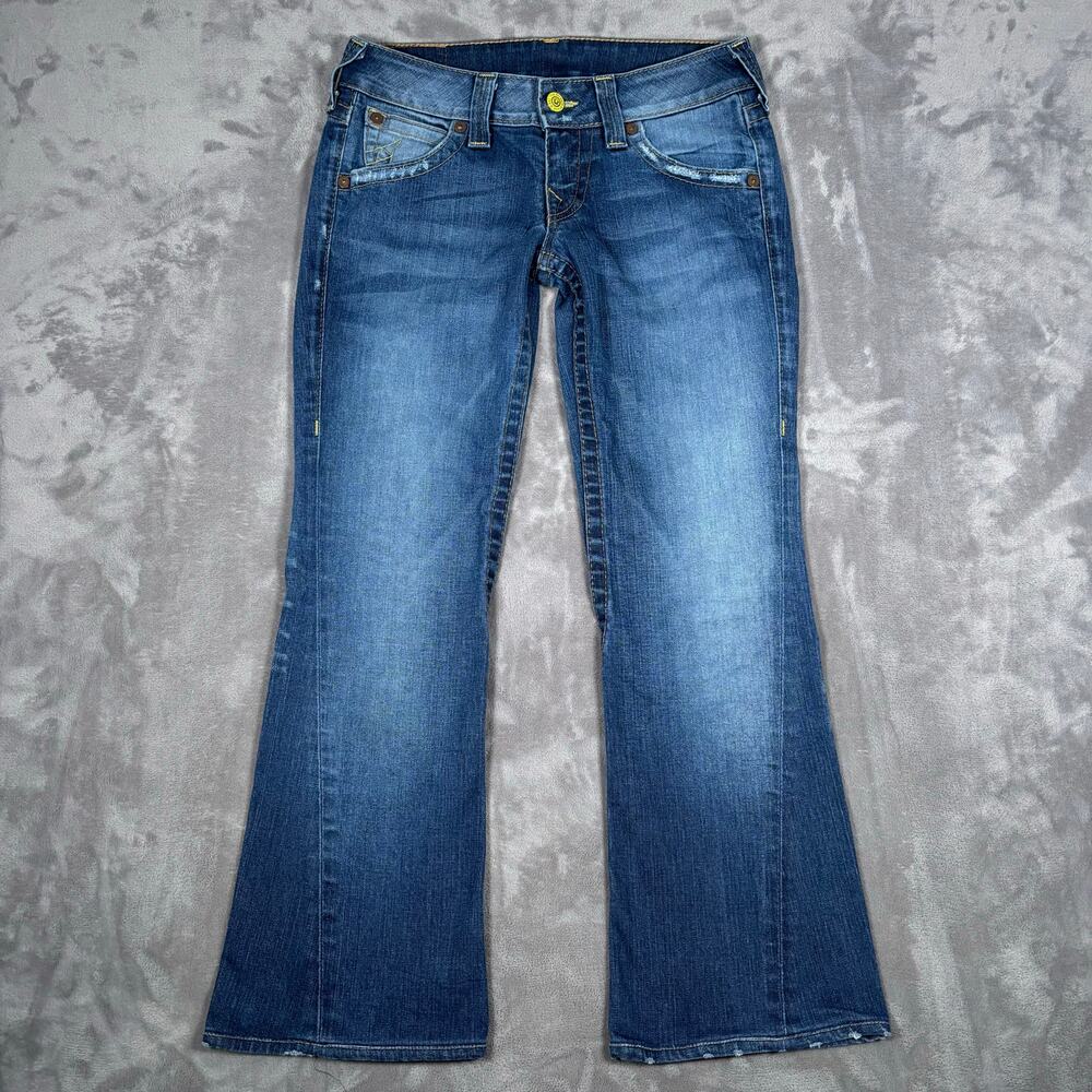 Vintage True Religion Joey Flare Jeans Made USA Low Rise Size 28